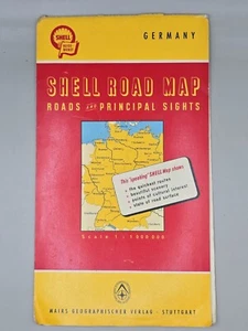 SHELL OIL AUTO ATLAS HIGHWAY ROAD MAP OF GERMANY & EUROPE 1956 VINTAGE - Picture 1 of 5