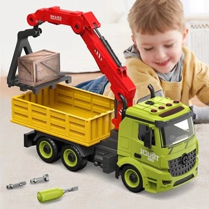 Crane Truck Toys Construction Car Toys Carrier Vehicle Toys For Kids Assemble Tr - Picture 1 of 9