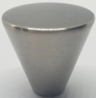 1" Stainless Steel Century Modern Knob Cone pull satin nickel handle sleek  - Image 1 of 4