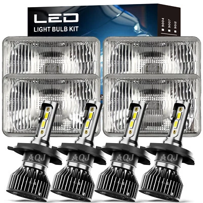 4Pcs For Geo Storm 1990 -1991 4x6 100W 6000K LED Headlight Hi/Lo Beam Foto 1 de 4