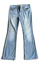 Arizona Jean Co. jambe évasée femme 13 longues bleu 5 poches mélange coton de taille moyenne