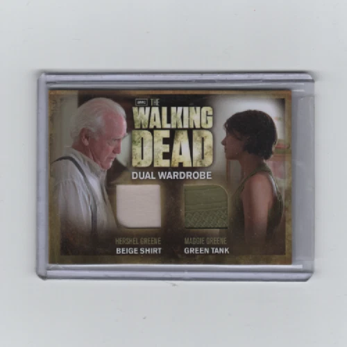 THE WALKING DEAD SEASON 2 DUAL WARDROBE CARD MAGGIE/HERSHEL GREENE #DM02  SP!! - Image 1 of 1