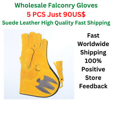 Yellow Falconry Gloves Suede Leather 5 pcs Bundle Gloves Wholesale Gloves