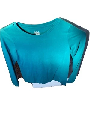 Girls Faded Glory Blue Long Sleeve Shirt with Sequin Tiara Design L/G 10-12 - Image 1 of 4