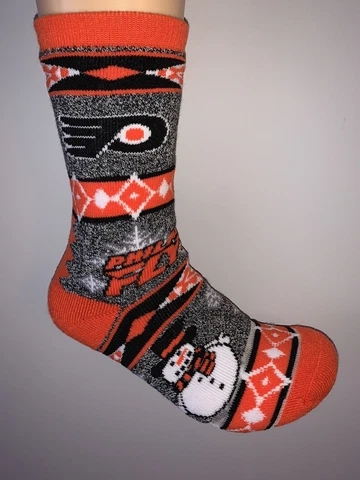 PHILADELPHIA FLYERS NHL HOCKEY JERSEY LOGO SNOWMAN CREW LENGTH SOCKS MEDIUM Cover