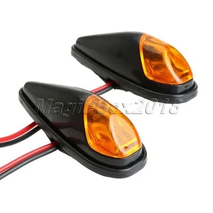 Pair Motorcycle Sidemarker Turn Signal Indicators Amber LED Light Lamp Universal - Picture 1 of 5