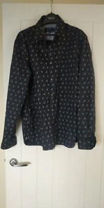 Mens size L Dark Blue Shirt With classic Pheasant Pattern From Autograph - Picture 1 of 6