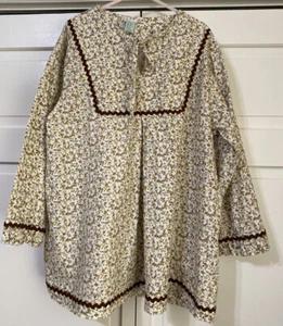 The Plantation Shop Youth Girls Brown Yellow Floral Boho Tunic Top Size 12 Shirt - Picture 1 of 9