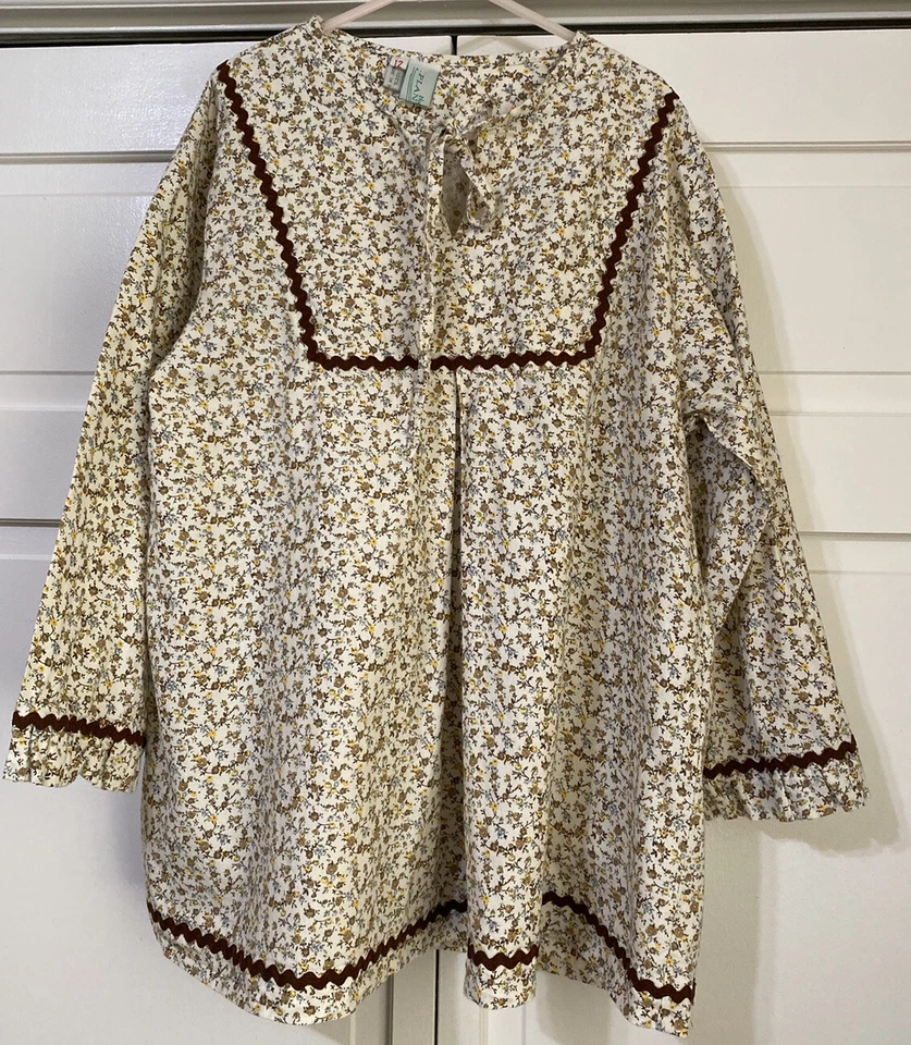 The Plantation Shop Youth Girls Brown Yellow Floral Boho Tunic Top Size 12 Shirt - Image 1 of 4