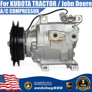 COMPRESOR DE AIRE ACONDICIONADO para TRACTOR KUBOTA / John Deere 6A671-97114 SCS06C SCSA06C - Imagen 1 de 10