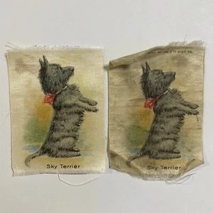 Sky Skye Terrier Dog Breed Scottish Lot 2 Tobacco Silks Old Mill Cigarettes 1910 - Picture 1 of 12