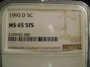 1990-D Jefferson Nickel NGC MS65 5FS - Picture 1 of 7