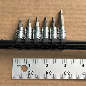 Kobalt 5 Piece 1/4" Drive Torx Socket Set T8, T10, T15, T20, T25 & 1 Hex Socket - Picture 1 of 7