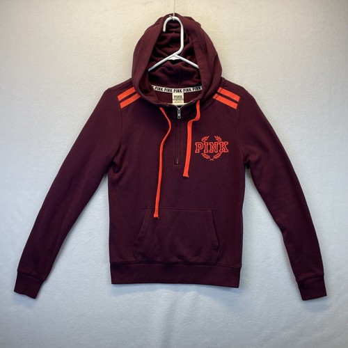 UNDERCOVER Felpa donna Victoria Secret ROSA con cappuccio e zip 1 4 marrone bordeaux taglia: XS
