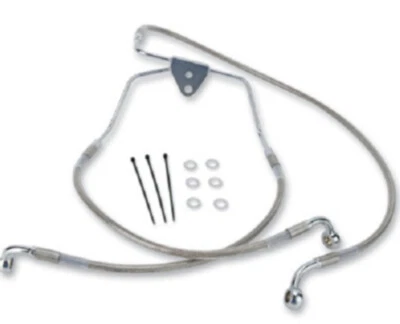 Kit de línea de freno delantero +2" trenzado de acero inoxidable para Harley 96-07 Electra Glide Foto 1 de 3