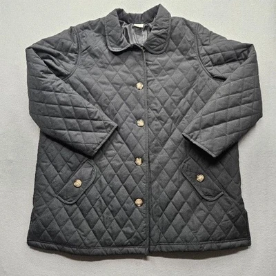 Blair женщин размер 2XL черный выстеганная куртка пальто кнопка спереди теплый пальто - Изображение 1 из 4