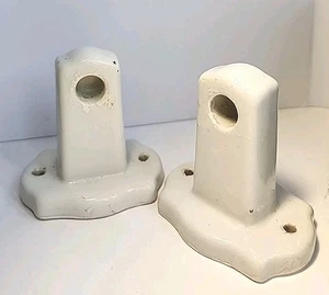 (2) Soportes porta toalleros de porcelana vintage blancos 2 7/8” papel higiénico -ff - Imagen 1 de 6