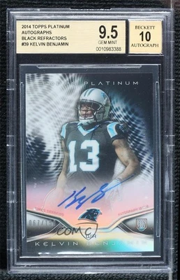 2014 Platinum Rookie Refractor Black Kelvin Benjamin BGS 9.5 GEM MINT Auto RC - Image 1 of 2