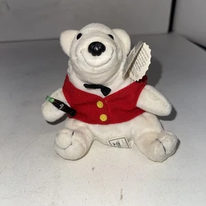 1997 Coca Cola Bean Bag Plush Polar Bear Vest & Bowtie #0149 - Never Displayed - Picture 1 of 4