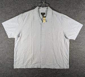 Eddie Bauer Mens Shirt Size XXL Linen Blend Blue Short Sleeve Button Front NWT - Picture 1 of 14