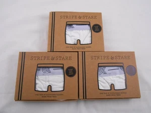 3 x Stripe & Stare Men's Boxer Shorts New In Box Job Lot XL White - Picture 1 of 6