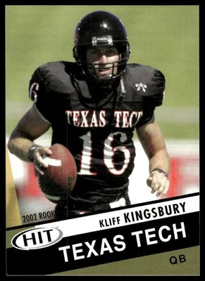 2003 SAGE HIT #16 Kliff Kingsbury Texas Tech Red Raiders NM+ - Image 1 of 2