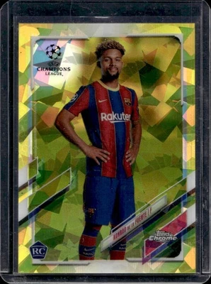 2020 Topps Chrome Sapphire UEFA Konrad de la Fuente Refractor RC Yellow #11/99 - Image 1 of 2