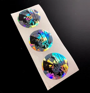 3 RARE WOLVERINE XMEN MARVEL X-MEN VINTAGE mod sticker prism prismatic foil holo - Picture 1 of 4