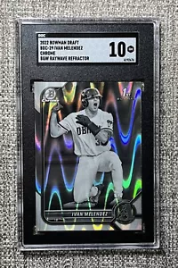 SGC 10 - IVAN MELENDEZ 2022 Bowman Draft Chrome Black White Ray Wave Refractor - Picture 1 of 2