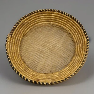Northwest Vintage Grass Coiled primative basket- Sifting-Winnowing/ woven mesh - Picture 1 of 7