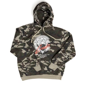 Rare Crooks & Castles Camo Hoodie 2XL Medusa Graphic Pullover Fleece Streetwear - Picture 1 of 8