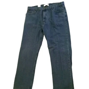 Levi Mens 42x32 Dark Blue Wash Signature Denim Straight Leg Jeans - Picture 1 of 9