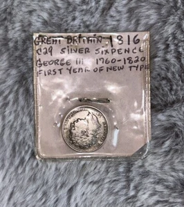 1816 C 29 Sixpence George III British Silver Coin Ridges Nice Good to Very Good - Picture 1 of 2