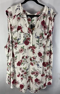 Torrid women's white floral sleeveless blouse size 5 (5X) new with tags - Picture 1 of 5