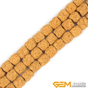 Volcanic Lava Sponge Gems Freeform Barrel Loose Jewellery Beads 15" 12x14mm UK - Picture 1 of 75