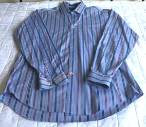 Cambridge Classics Mens Shirt Mervyns Oxford Blue W/Stripes, Size 16 34-35. - Picture 1 of 12