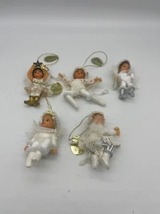VTG ornaments by Ashton Drake Heirloom Blessing of devotion snow angels 5 PK - Picture 1 of 9