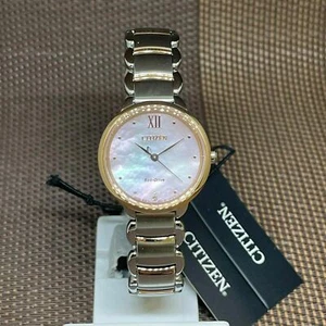 Citizen Eco-Drive EM0924-85Y Two Tone Rose Gold Pink Mother of Pearl Lady Watch - Bild 1 von 6