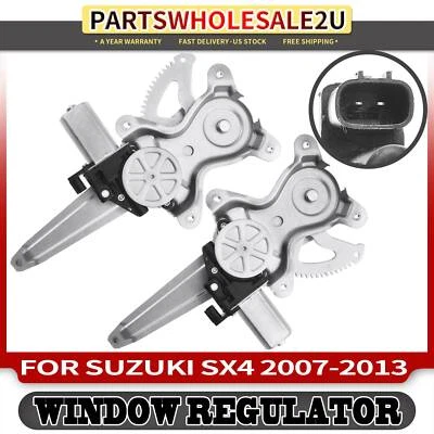 Regulador de ventana trasero derecho y derecho para Suzuki SX4 2007-2013 hatchback sedán con motor Foto 1 de 4