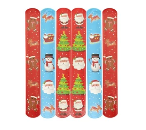 10 x Weihnachten Druckknopf Armbänder Kinder Handgelenk Schlagbänder Partytasche Füllstoff Spielzeug Geschenk - Bild 1 von 3