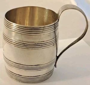GEORGIAN English Sterling Silver Hooped CUP CAN c.1800 CA makers Mark NICE - Picture 1 of 14