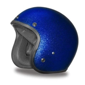 Casco Daytona CRUISER - AZUL MET Cara Abierta DOT Cascos de Motocicleta Vespa DC7-BL - Imagen 1 de 6