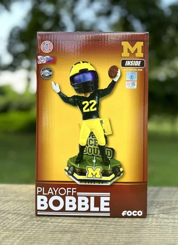 Michigan Wolverines 2022 College Football Playoff Bobblehead NEW ORIG FOCO BOX Cover