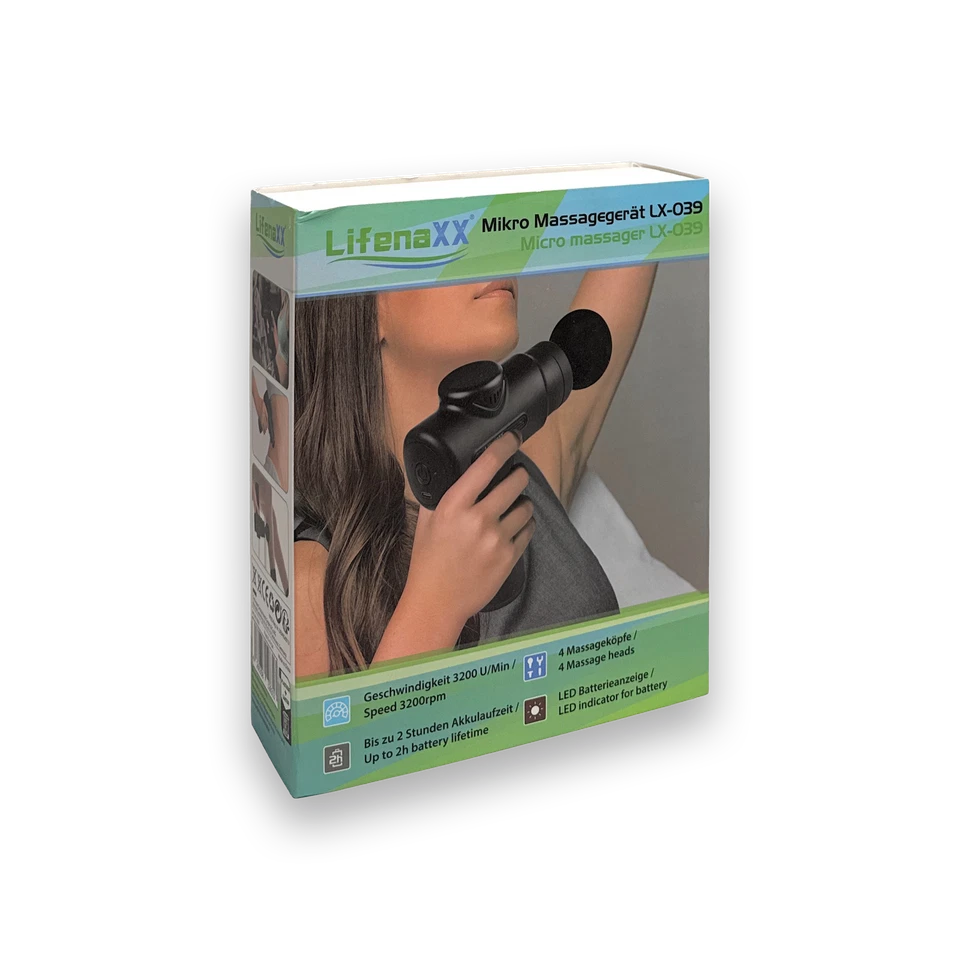 TECHNAXX Lifenaxx Mikro Massagegerät LX-039 Sport Fitness Massage Gun Massage Pistole NEU