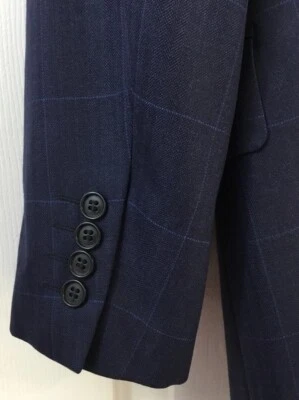 Abrigo deportivo Zanella para hombre 40R azul marino ventana 3 botones lana blazer hecho en Italia Foto 1 de 4