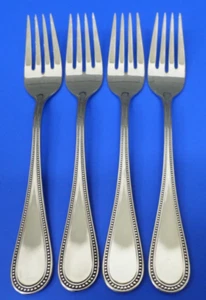 4 - Towle BEADED ANTIQUE Satin 18/8 Stainless GERMANY Flatware 7.25" SALAD FORKS - Picture 1 of 8