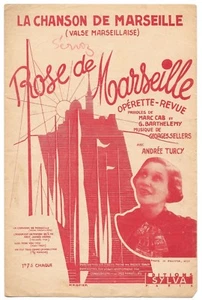Rose de MARSEILLE par Andrée TURCY Paroles CAB & BARTHELEMY Musique SELLERS 1937 - Imagen 1 de 2