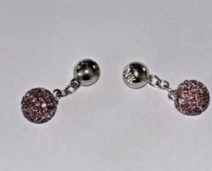 Thomas Pink Ladies Cufflinks, Pink Sparkly and chrome linked  - Picture 1 of 3