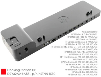 PORT REPLICATOR HP 2013 D9Y32AA HSTNN-IX10 FÜR ELITEBOOK FOLIO 1020 1040 DOC52 - Bild 1 von 3