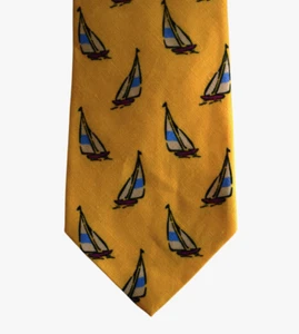 NUEVO POLO RALPH LAUREN VELERO Estampado POLO 100% LINO Corbata Cuello Hecho a Mano en Italia - Imagen 1 de 11